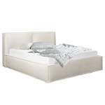 Gestoffeerd bed KINX Bouclé Stof Abby: Polair wit - 140 x 200cm - H3 medium - 1 opbergruimte - 110cm