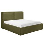 Letto imbottito Kinx Velluto a coste Poppy: verde oliva - 220 x 200cm - H3 - 1 contenitore - 150 cm