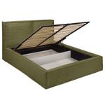 Letto imbottito Kinx Velluto a coste Poppy: verde oliva - 220 x 200cm - H3 - 1 contenitore - 150 cm