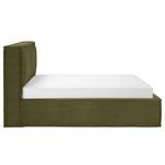 Letto imbottito Kinx Velluto a coste Poppy: verde oliva - 220 x 200cm - H3 - 1 contenitore - 150 cm