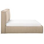 Gestoffeerd bed KINX Platweefsel Drems: Beige - 220 x 200cm - H3 medium - 1 opbergruimte - 150cm