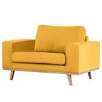 Fauteuil BILLUND Tissu Vele: Jaune moutarde - Hêtre clair