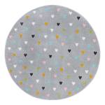 Kinderteppich Little Hearts Polypropylen - Grau - Durchmesser: 140 cm