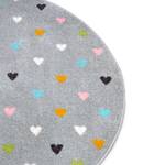 Kinderteppich Little Hearts Polypropylen - Grau - Durchmesser: 140 cm