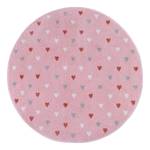 Kinderteppich Little Hearts Polypropylen - Pink - Durchmesser: 100 cm