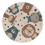 Kinderteppich Animal Party Jute / Polypropylen - Beige - Durchmesser: 100 cm