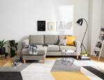 Ecksofa MAISON 2-Sitzer mit Longchair Webstoff - Webstoff Inas: Cappuccino - Longchair davorstehend links