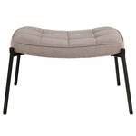 Gestoffeerde hocker Glasgow staal - Beige - Platweefsel