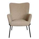 Loungefauteuil Glasgow staal - Lichtbruin - Bouclé