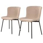 Chaises Maceda - Lot de 2 Acier / Bouclé - Beige