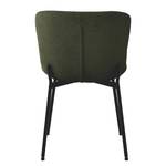 Chaises Maceda - Lot de 2 Acier / Bouclé - Vert foncé