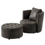 Fauteuil Timboan Microfibre Goda: Anthracite - Sans repose-pieds