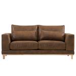 2-Sitzer Sofa Aniaro Microfaser Goda: Schokoladenbraun - Buche