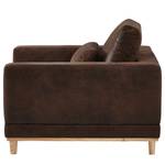 Fauteuil Aniaro Microfibre Goda: Marron bison - Hêtre