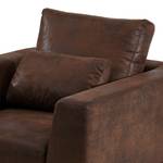 Fauteuil Aniaro Microfibre Goda: Marron bison - Hêtre