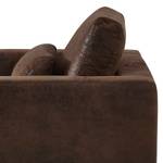 Fauteuil Aniaro Microfibre Goda: Marron bison - Hêtre