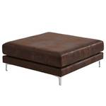 Repose-pieds capitonné Aniaro Microfibre Goda: Marron bison - Aluminium