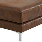 Gestoffeerde hocker Aniaro Microvezel Goda: Chocoladebruin - Aluminium