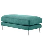 Gestoffeerde hocker Kelson Corduroy Poppy: Turquoise