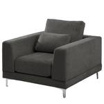 Fauteuil Aniaro Geweven stof Maila: Antracietkleurig - Aluminium