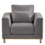 Fauteuil Aniaro Velours Onoli: Rookgrijs - Beuk