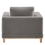 Fauteuil Aniaro Velours Onoli: Rookgrijs - Beuk