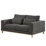 2-Sitzer Sofa Aniaro Webstoff Maila: Anthrazit - Buche