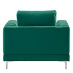 Fauteuil Aniaro Velours Onoli: Vert vieilli - Aluminium