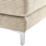 Gestoffeerde hocker Aniaro Corduroy Poppy: Beige - Aluminium