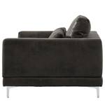 2-Sitzer Sofa Aniaro Microfaser Goda: Anthrazit - Aluminium