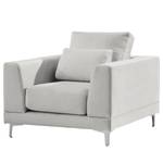 Fauteuil Aniaro Velours Onoli: Gris clair - Aluminium