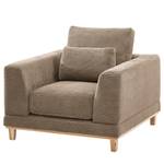 Fauteuil Aniaro Velours côtelé Poppy: Taupe - Hêtre