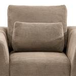 Fauteuil Aniaro Velours côtelé Poppy: Taupe - Hêtre