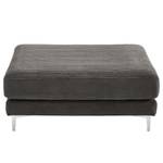 Gestoffeerde hocker Aniaro Corduroy Poppy: Grijs - Aluminium