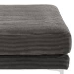 Gestoffeerde hocker Aniaro Corduroy Poppy: Grijs - Aluminium