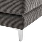 Gestoffeerde hocker Aniaro Corduroy Poppy: Grijs - Aluminium