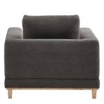 Fauteuil Aniaro Velours côtelé Poppy: Gris - Hêtre