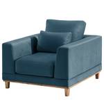 Fauteuil Aniaro Velours Onoli: Bleu marine - Hêtre