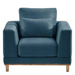 Fauteuil Aniaro Velours Onoli: Bleu marine - Hêtre