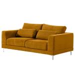 2-Sitzer Sofa Aniaro Cordstoff Poppy: Senfgelb - Aluminium