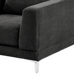 Fauteuil Aniaro Corduroy Poppy: Antracietkleurig - Aluminium