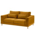 2-Sitzer Sofa Aniaro Cordstoff Poppy: Senfgelb - Buche