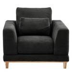 Fauteuil Aniaro Corduroy Poppy: Antracietkleurig - Beuk