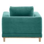 Fauteuil Aniaro Velours côtelé Poppy: Turquoise - Hêtre