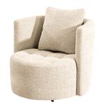 Fauteuil Timboan Bouclè Abby: Beige - Met hocker