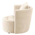 Sessel Timboan Bouclé Stoff Abby: Beige - Mit Hocker