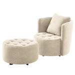 Sessel Timboan Cordstoff Poppy: Beige  - Mit Hocker