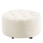 Fauteuil Timboan Tissu Bouclé Abby: Blanc polaire - Avec repose-pieds