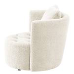 Fauteuil Timboan Bouclé Stof Abby: Polair wit - Met hocker