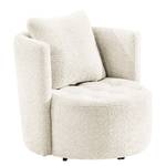 Fauteuil Timboan Tissu Bouclé Abby: Blanc polaire - Avec repose-pieds